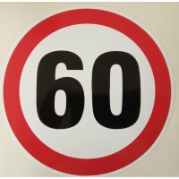 Стикер 60 км/ч голям