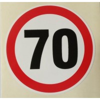 Стикер 70 км/ч голям