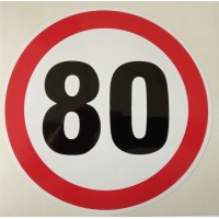 Стикер 80 км/ч голям