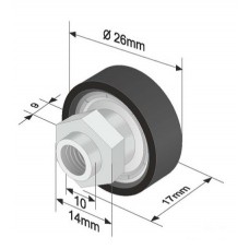 Ролка за брезентова щора 26x9 mm