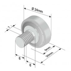 Ролка за брезентова щора 24x7 mm
